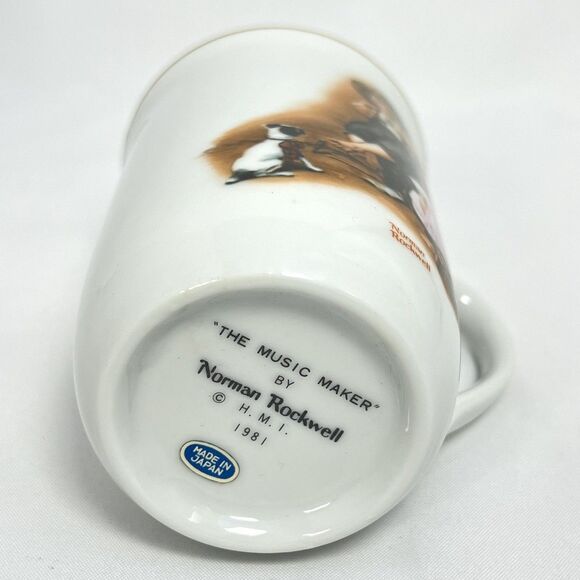 Vintage Norman Rockwell Museum Coffee Cup 1981 Set of 4 Ceramic White w/Gold NOS - Picture 6 of 14